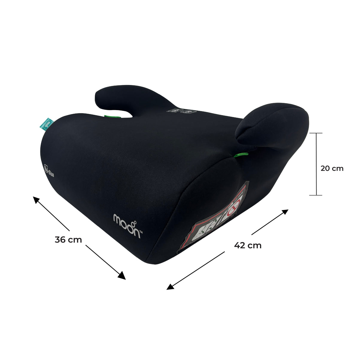 MOON Elvo Baby Booster Car Seat - Black — The Moon Brand product image
