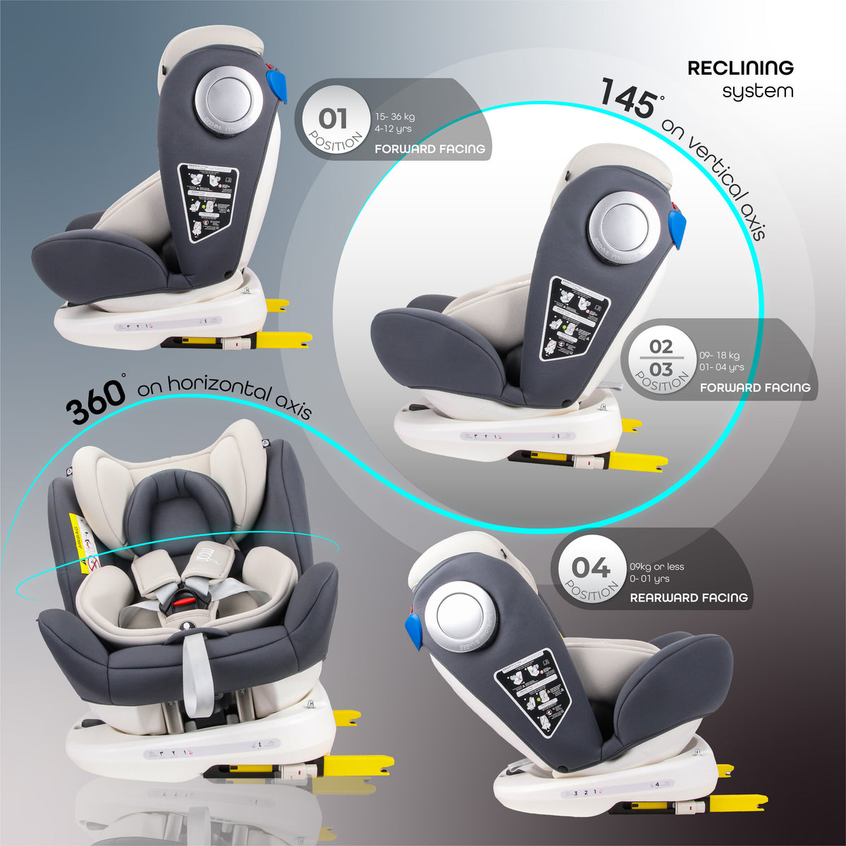 MOON GYRO Car Seat (Group 0/1/2/3) / Baby Side Mirror / Back Seat Organizer - The Moon Brand™