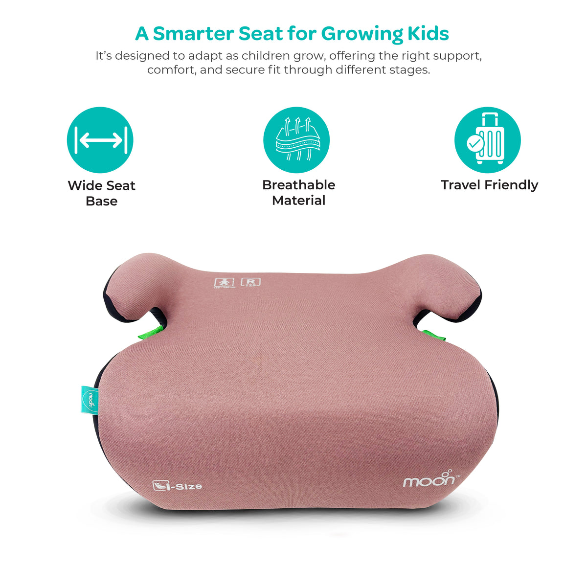 MOON Elvo Baby Booster Car Seat - Pink — The Moon Brand product image