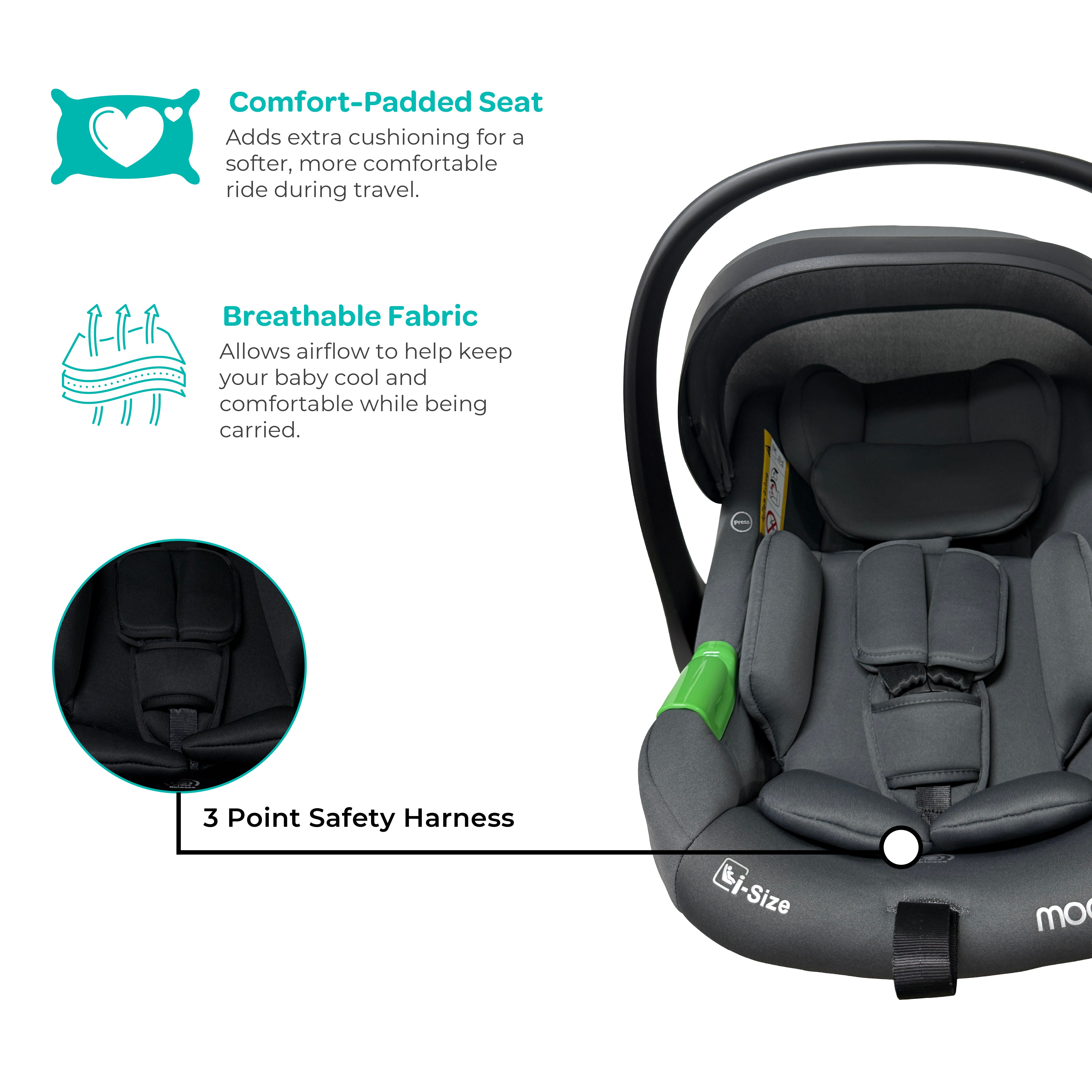 MOON Kozento Baby Carrier/Car Seat - Grey