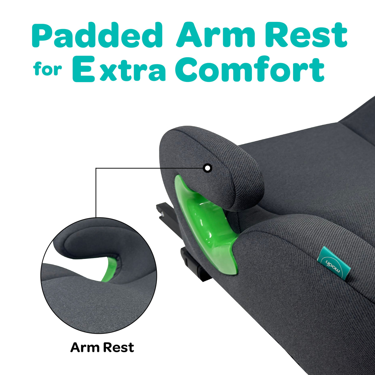 MOON Elvo Fx Baby Booster Car Seat - Dark Grey — The Moon Brand product image