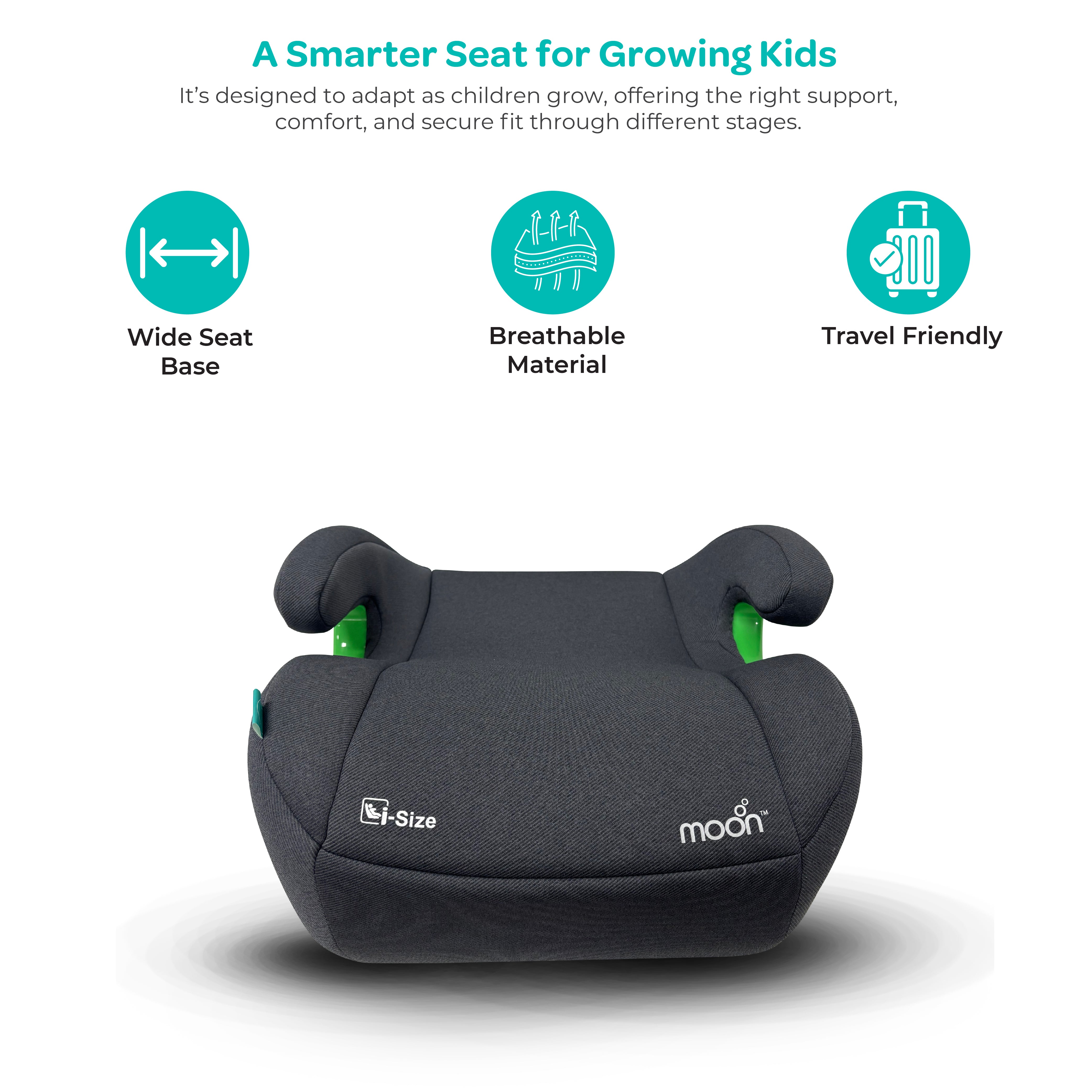 MOON Elvo Fx Baby Booster Car Seat - Dark Grey