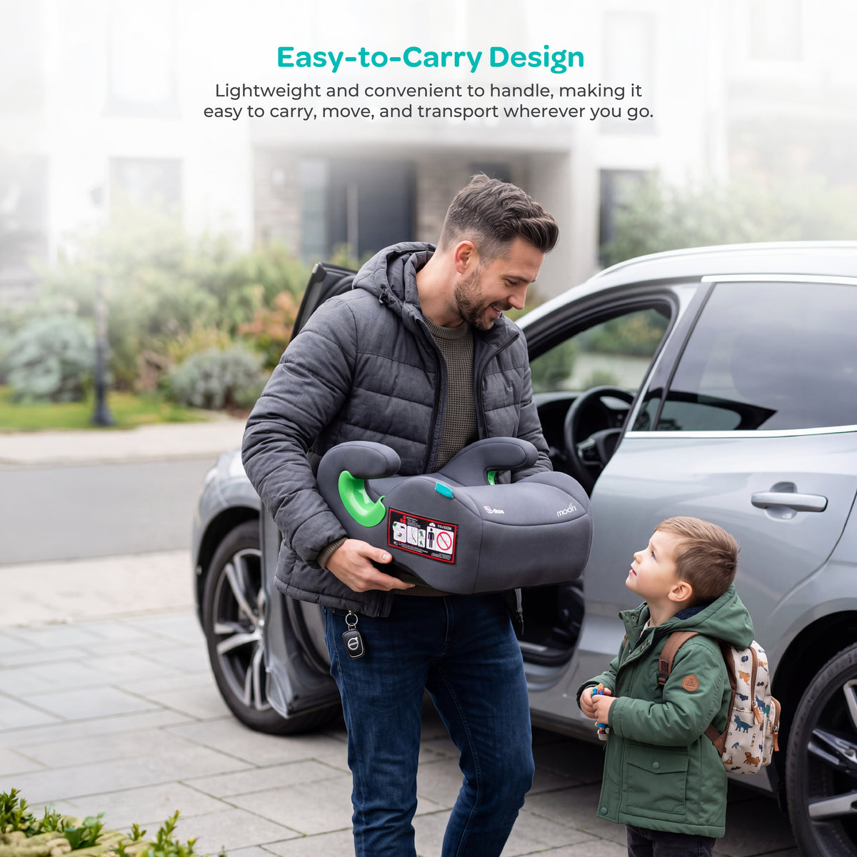 MOON Elvo Fx Baby Booster Car Seat - Dark Grey — The Moon Brand product image