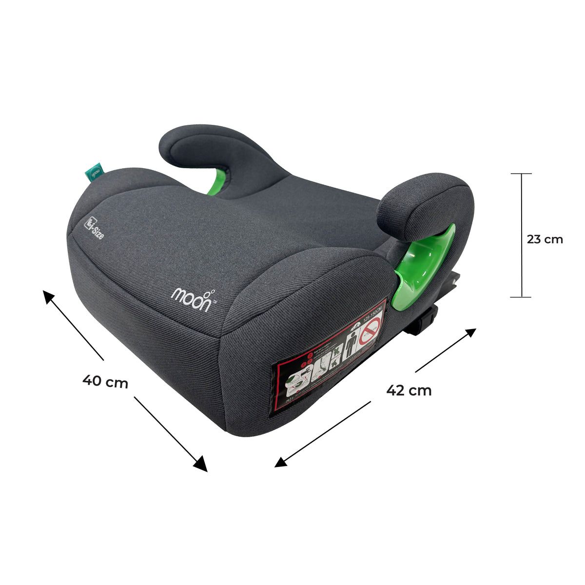 MOON Elvo Fx Baby Booster Car Seat - Dark Grey — The Moon Brand product image