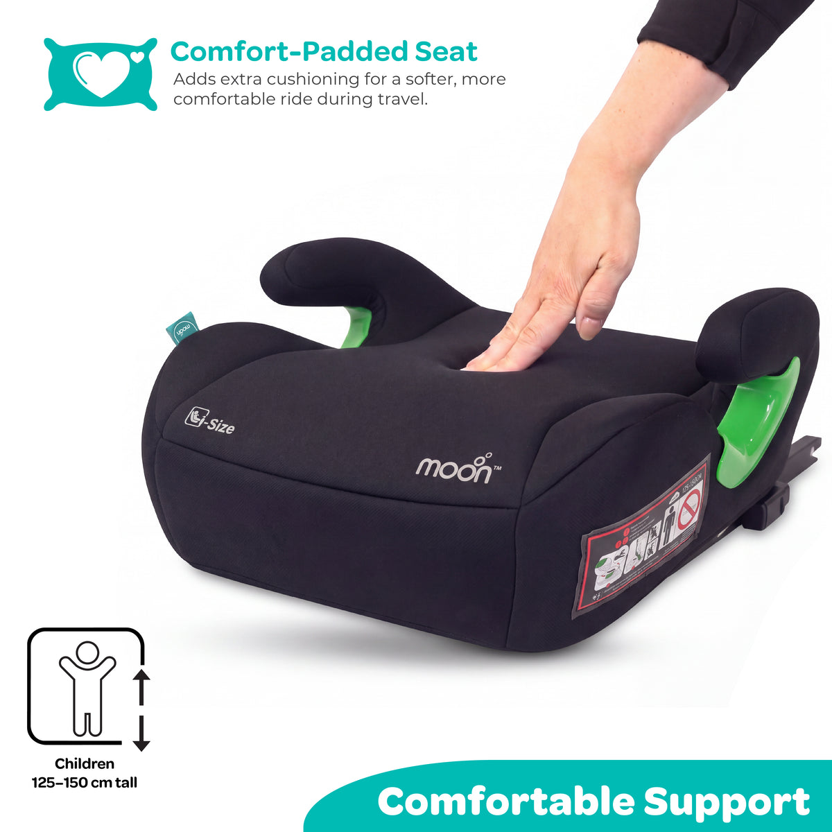 MOON Elvo Fx Baby Booster Car Seat - Black — The Moon Brand product image