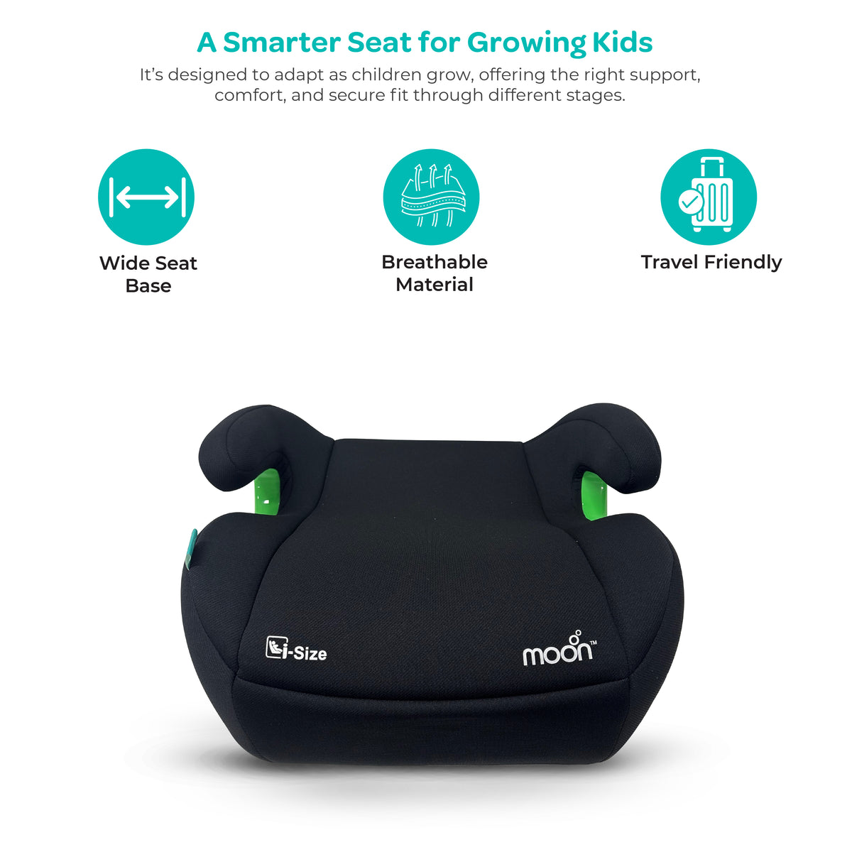 MOON Elvo Fx Baby Booster Car Seat - Black — The Moon Brand product image