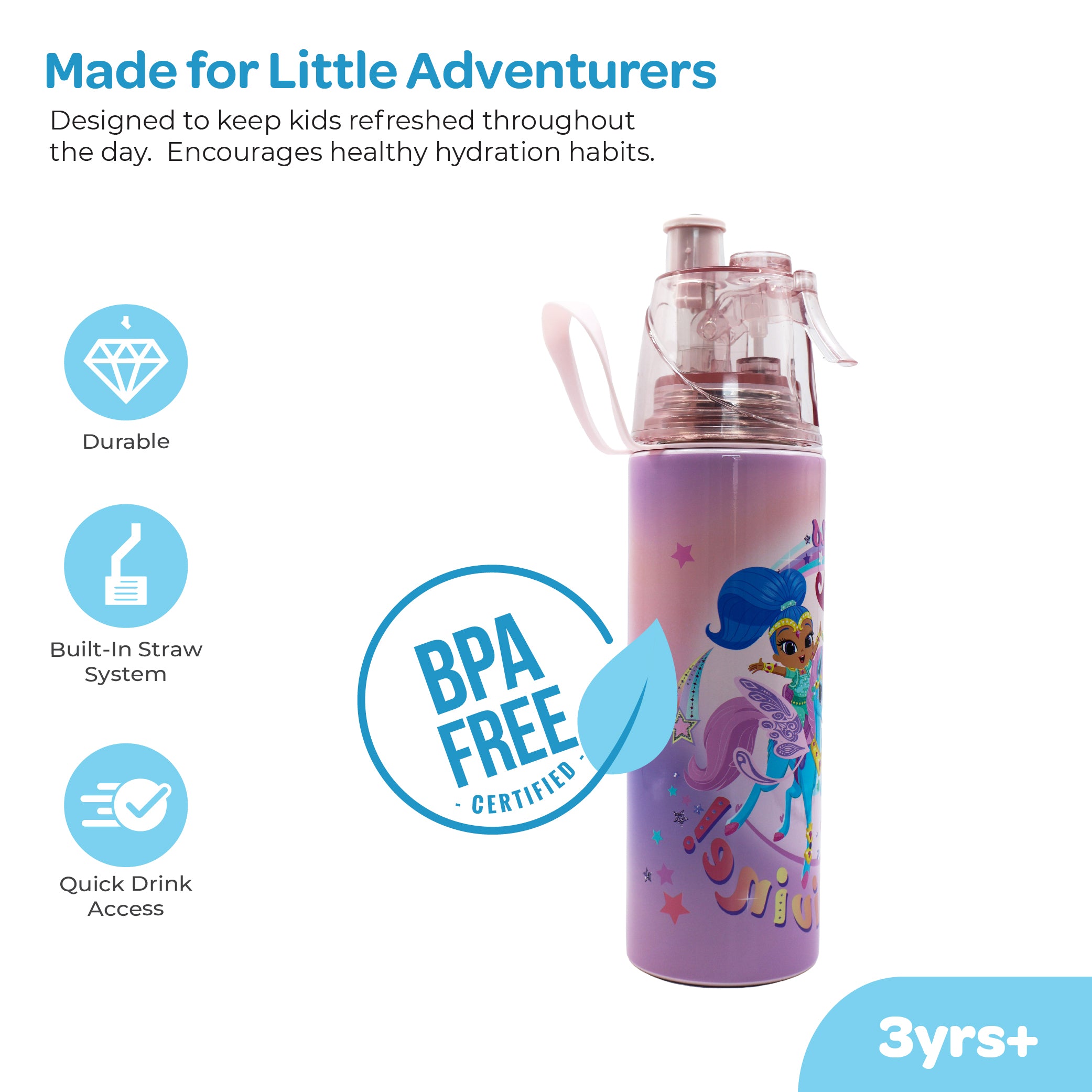 MOON Simmer & Shine Girls Water Bottle 500ml