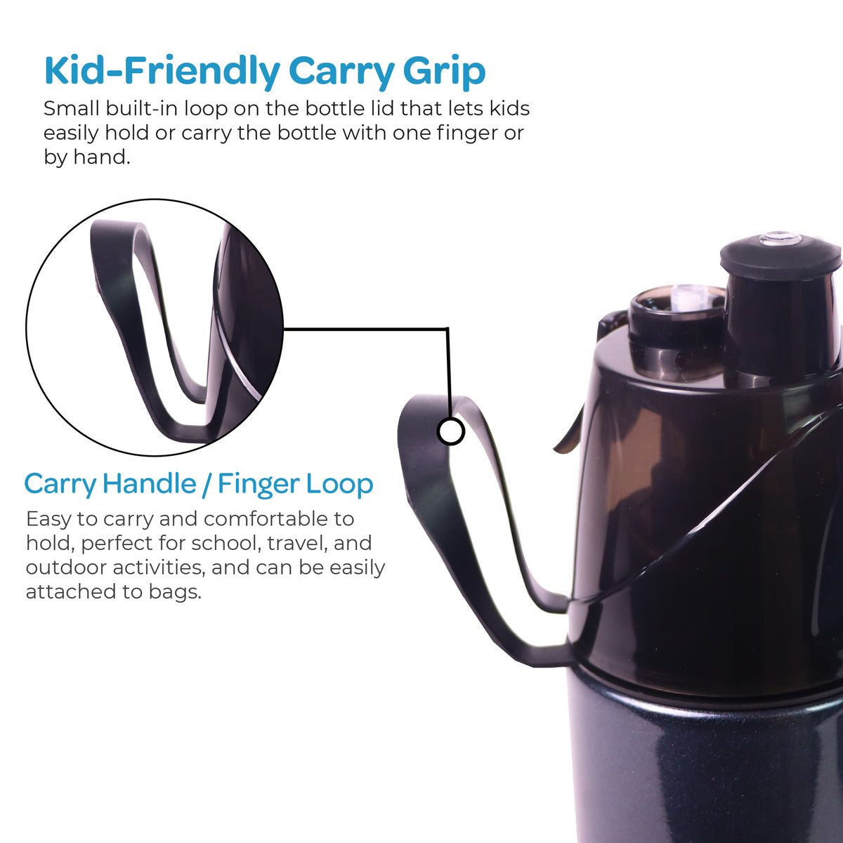 MOON Top Gun Kids Spray Mist Water Bottle 500ml