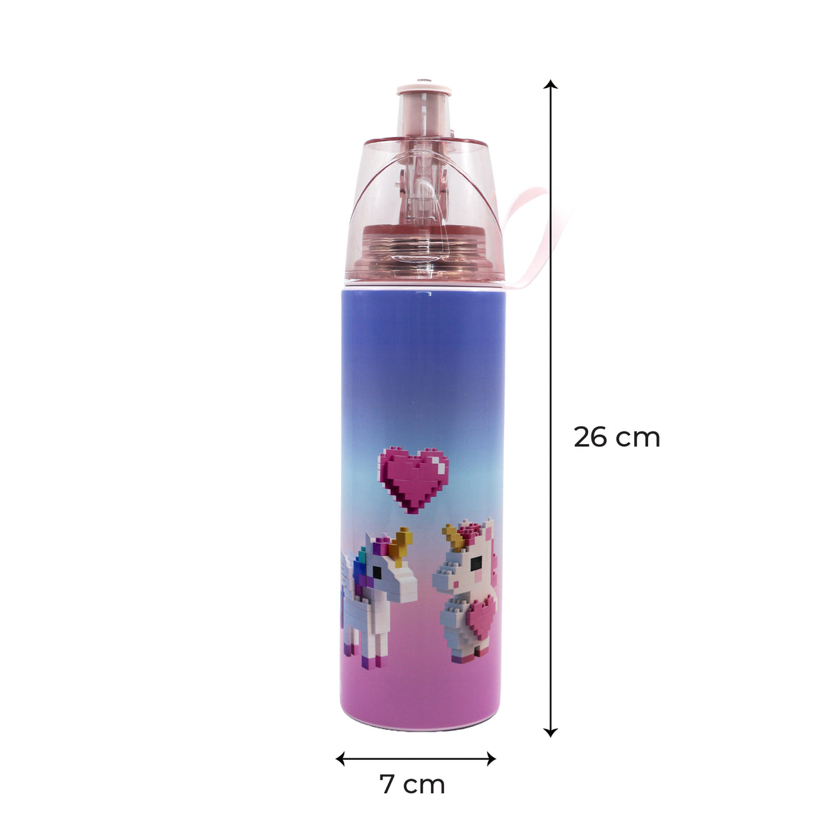 MOON Unicorn Kids Spray Mist Water Bottle 500ml Pink