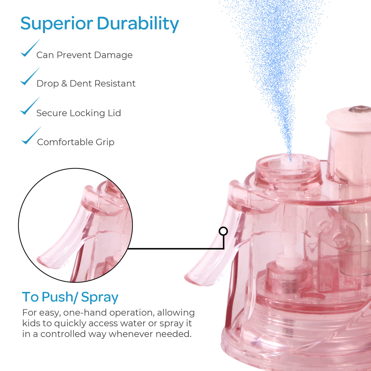 MOON Kids Mist Spray Water Bottle 500ml Stainless Steel