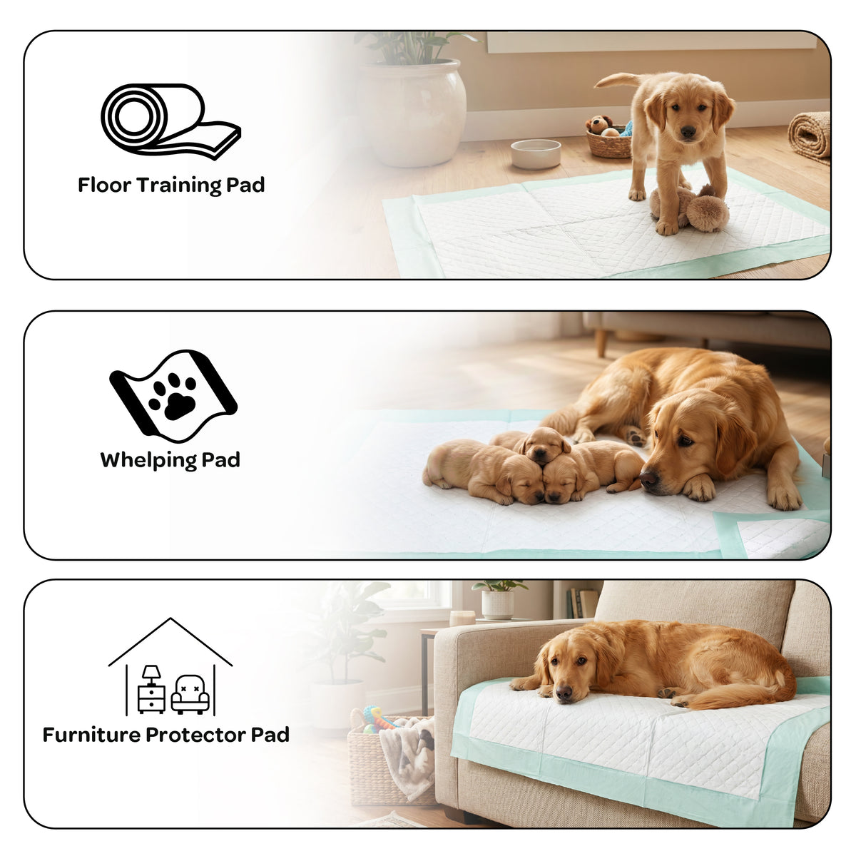 MOON Pawzi Pet Training Pads – Super Absorbent