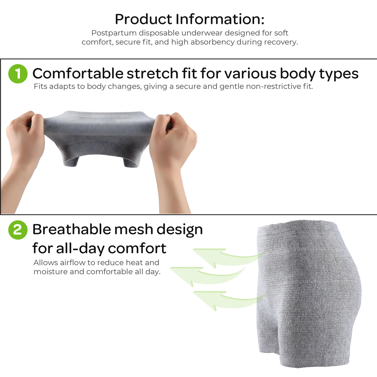 MOON Disposable Postpartum Underwear – Grey