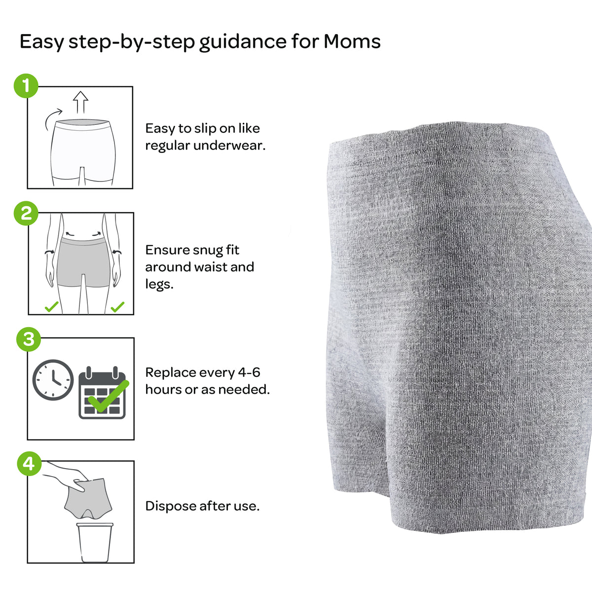 MOON Disposable Postpartum Underwear – Grey