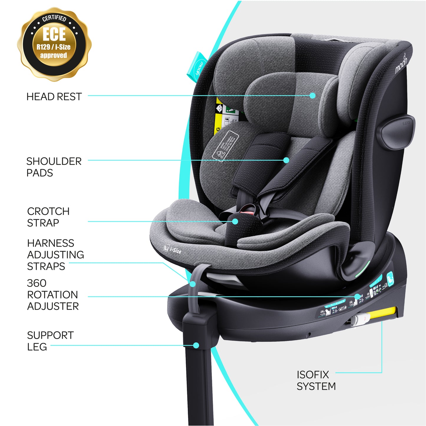 MOON  i-Size 360° Rotating GYRO PRO Plus Car Seat