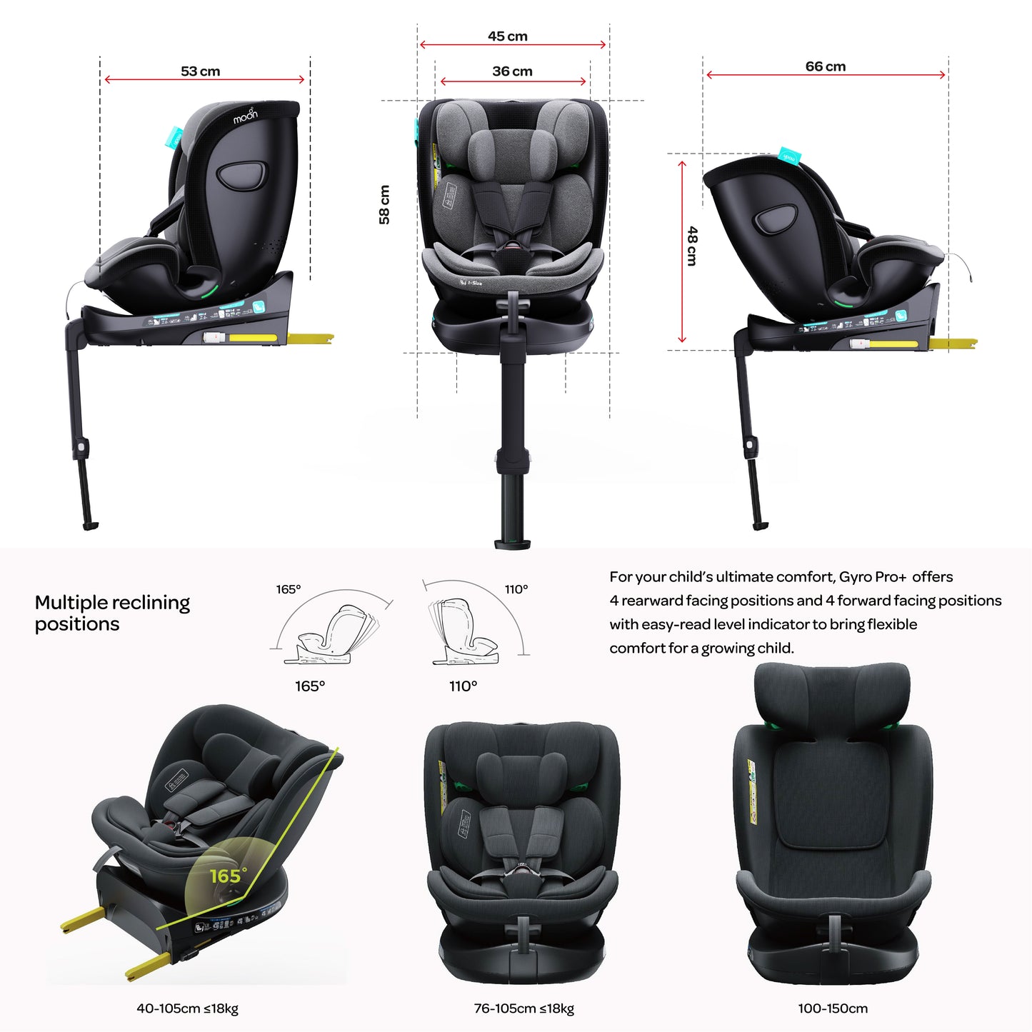 MOON  i-Size 360° Rotating GYRO PRO Plus Car Seat