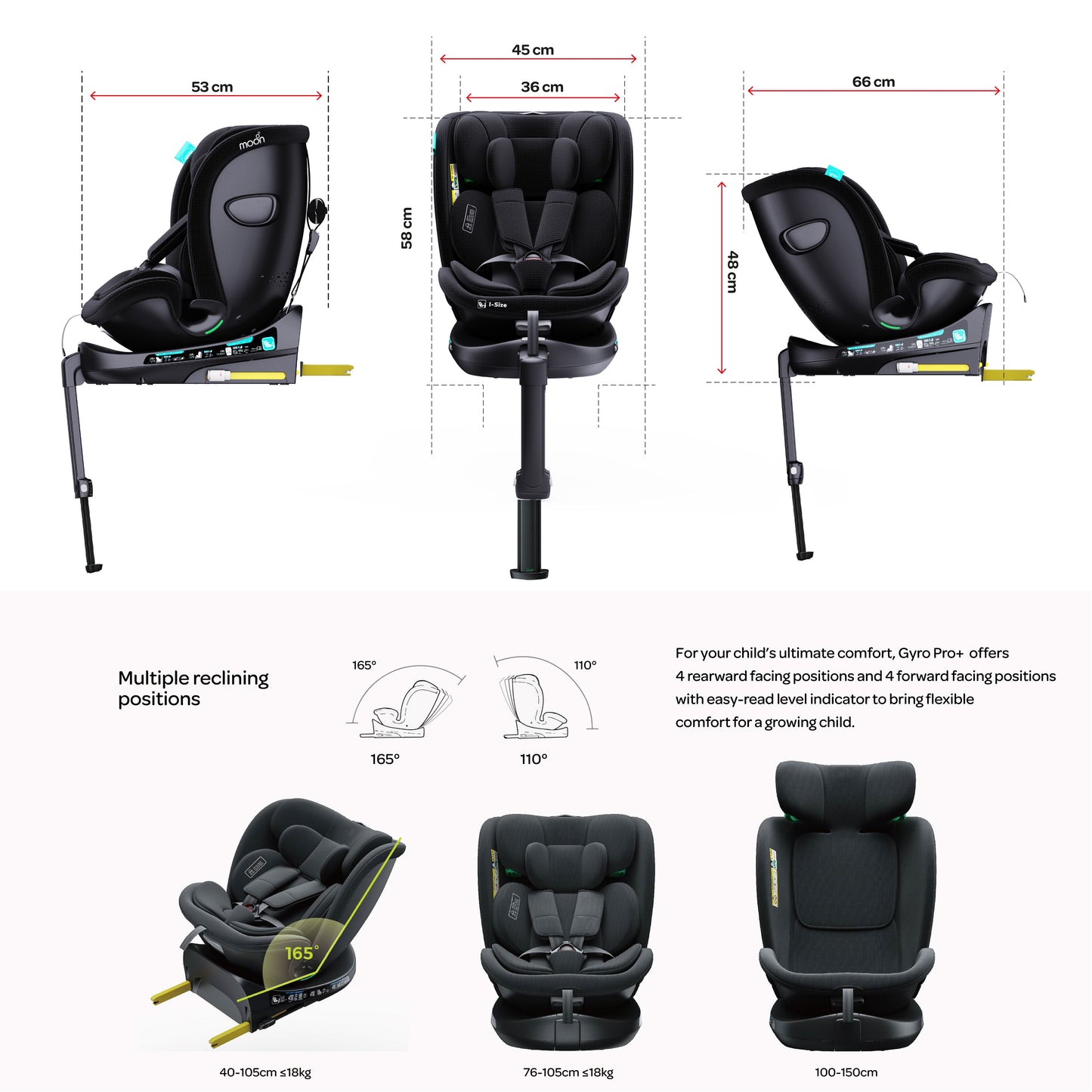 MOON  i-Size 360° Rotating GYRO PRO Plus Car Seat