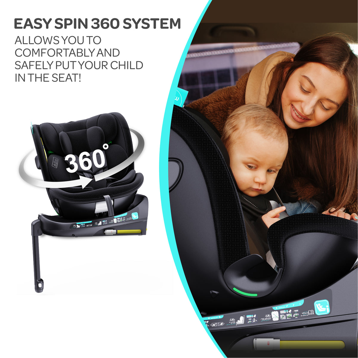 MOON Premium i-Size 360° Rotating GYRO PRO Plus Car Seat - The Moon Brand™