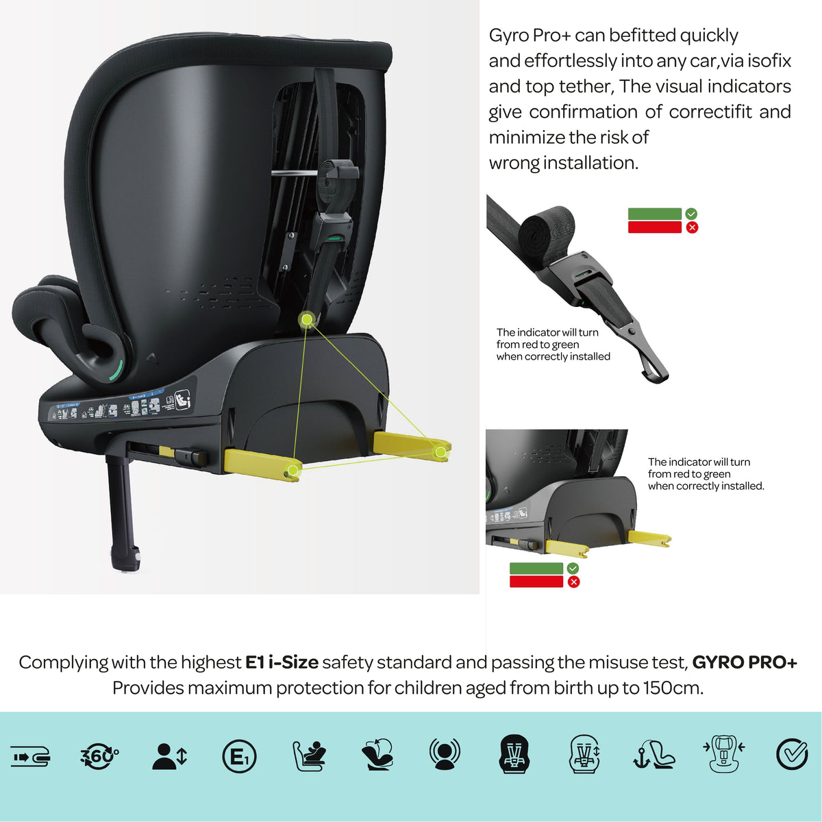 MOON Premium i-Size 360° Rotating GYRO PRO Plus Car Seat - The Moon Brand™