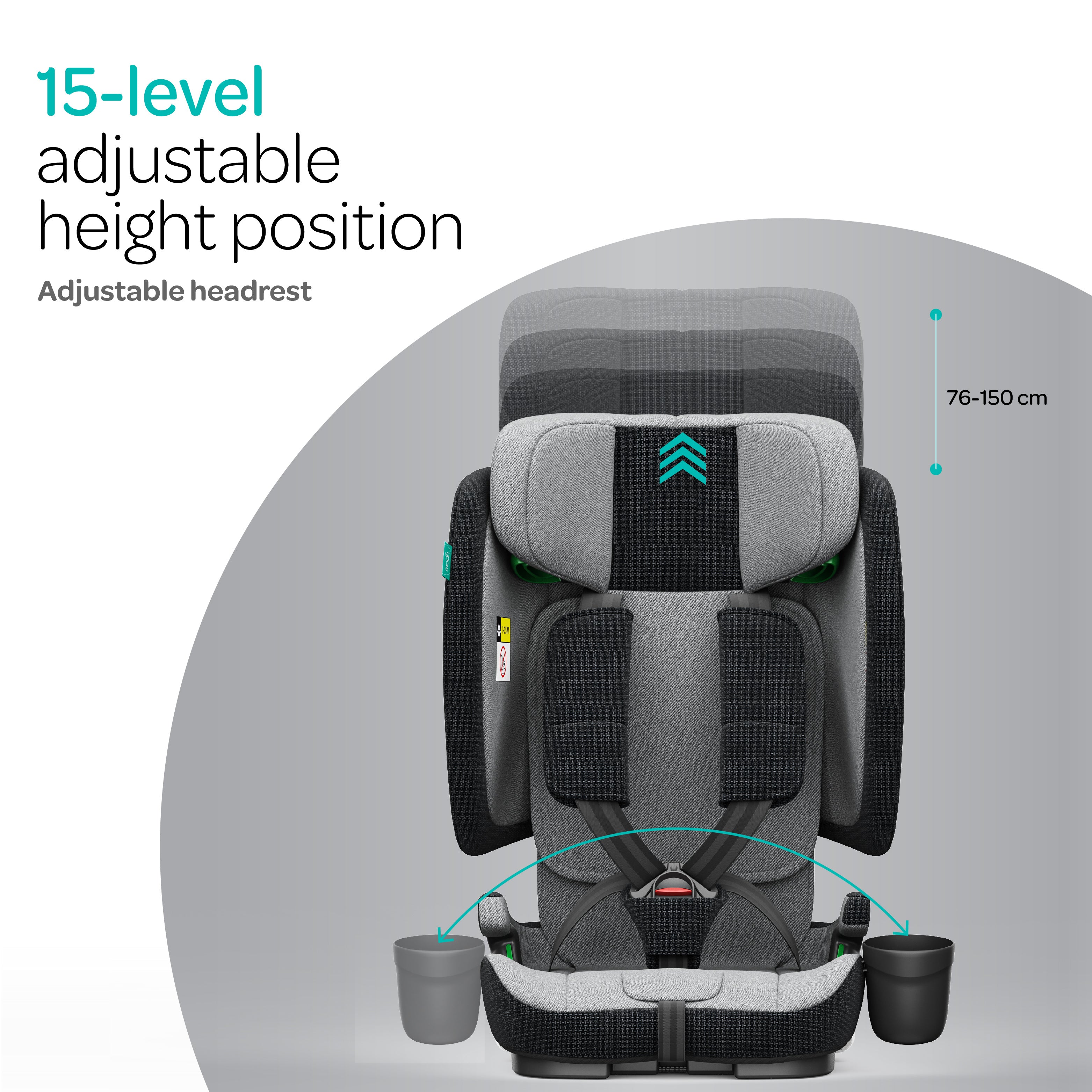 MOON Folda Max ECE R129 i-Size Foldable Car Seat with ISOFIX & Top Tether - The Moon Brand™