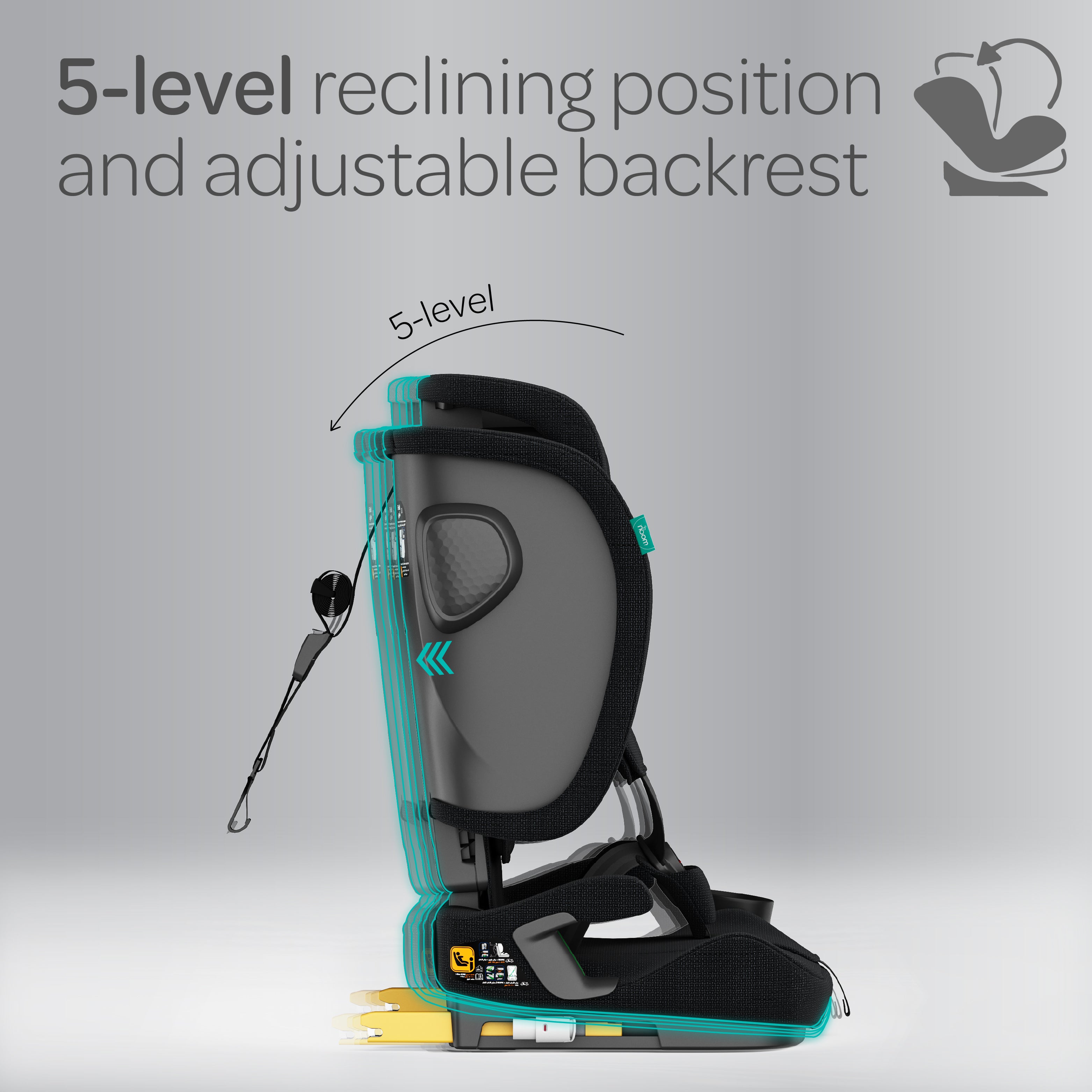 MOON Folda Max ECE R129 i-Size Foldable Car Seat with ISOFIX & Top Tether - The Moon Brand™