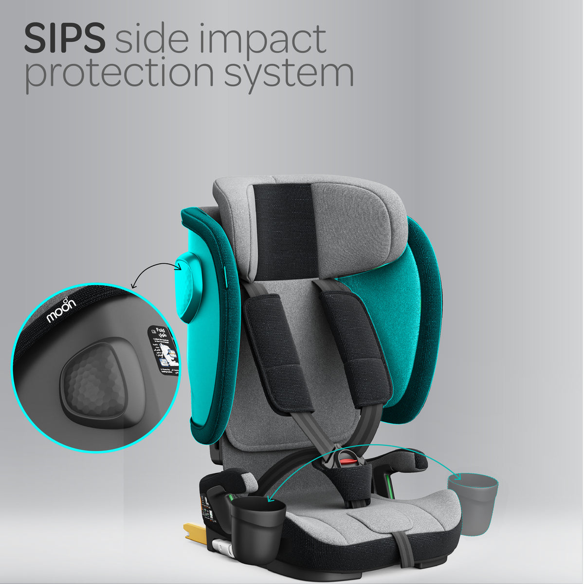MOON Folda Max ECE R129 i-Size Foldable Car Seat with ISOFIX & Top Tether - The Moon Brand™