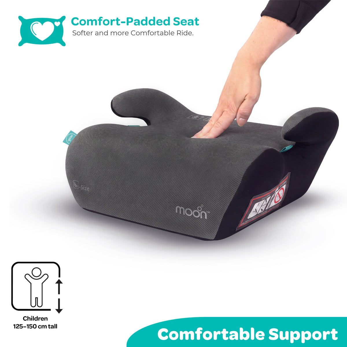 MOON Elvo Baby Booster Car Seat - Dark Grey — The Moon Brand product image