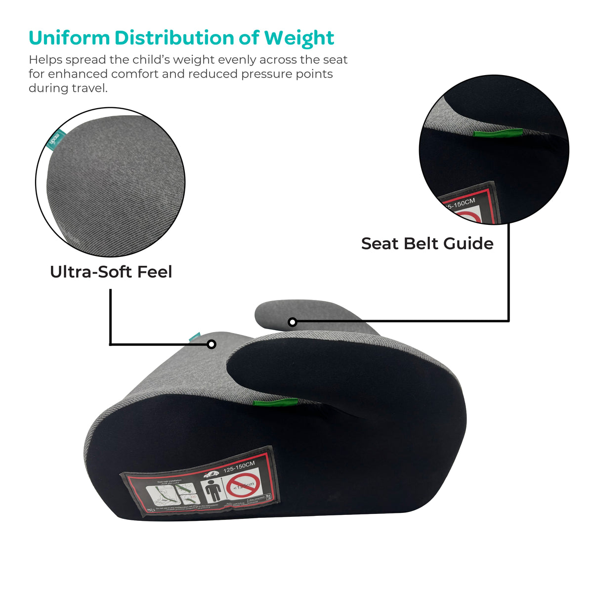 MOON Elvo Baby Booster Car Seat - Dark Grey — The Moon Brand product image