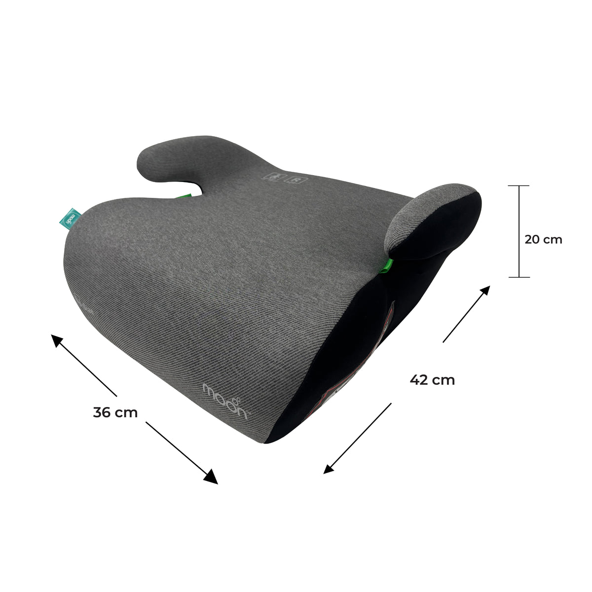 MOON Elvo Baby Booster Car Seat - Dark Grey — The Moon Brand product image