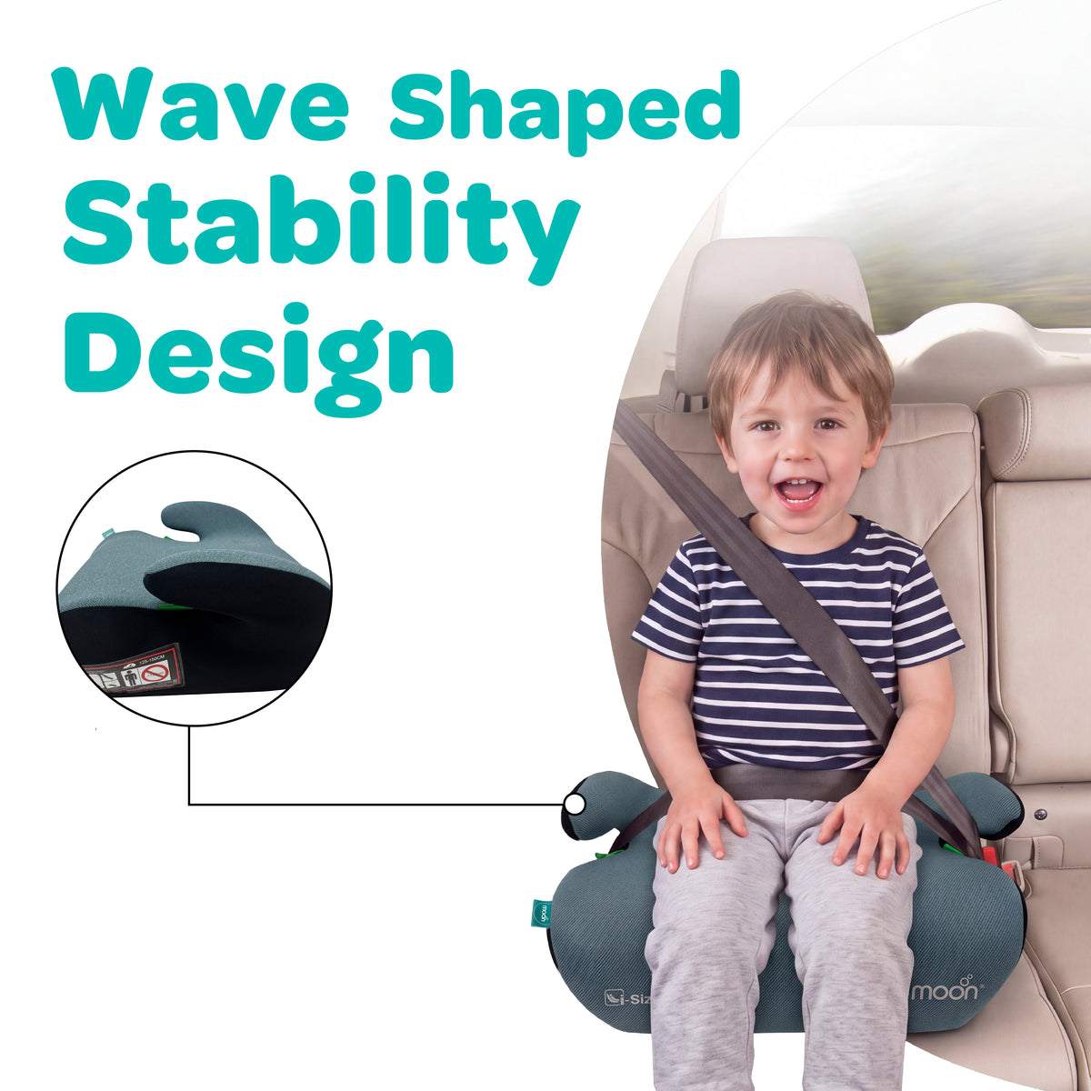 MOON Elvo Baby Booster Car Seat - Green — The Moon Brand product image