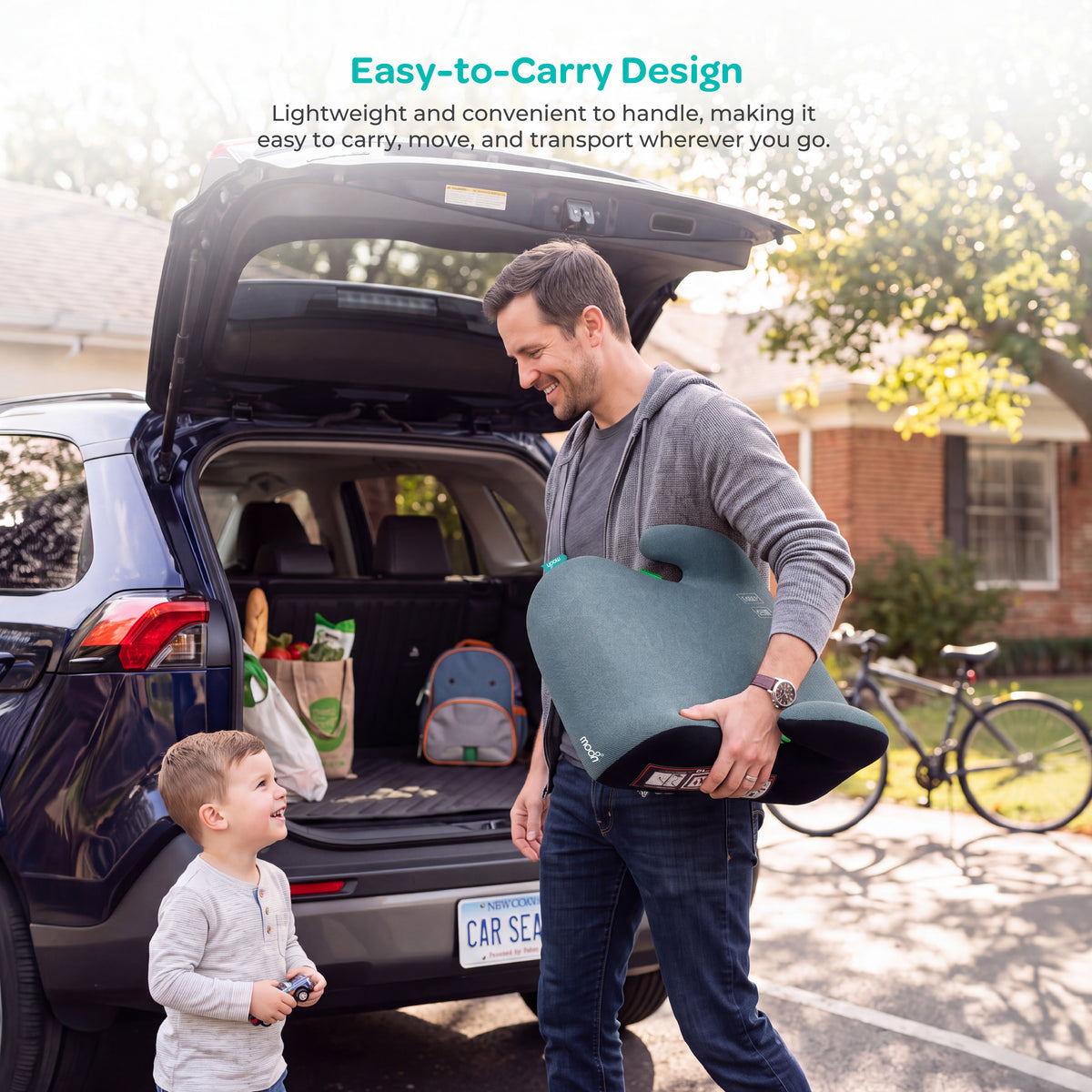 MOON Elvo Baby Booster Car Seat - Green — The Moon Brand product image