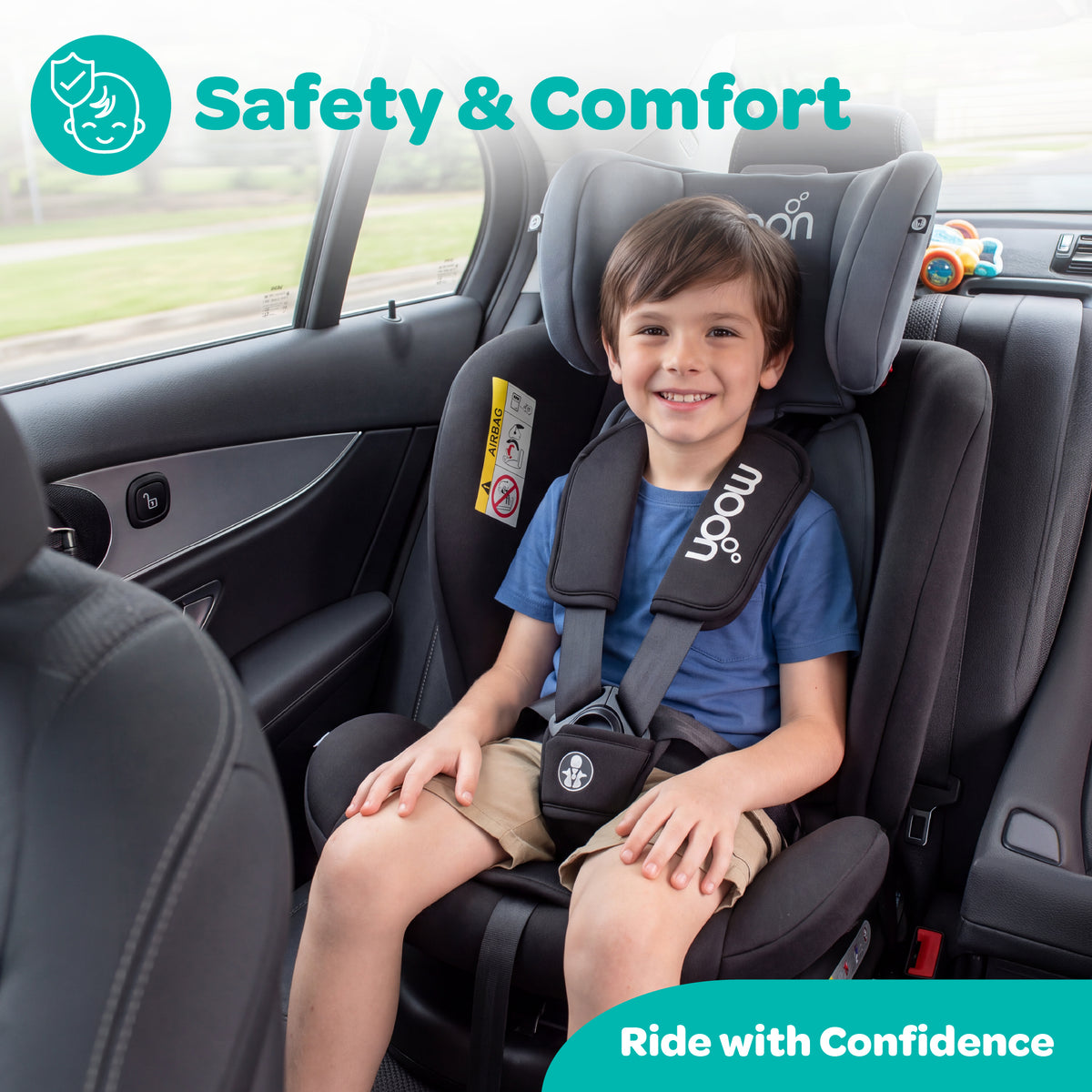 MOON Orbix 360° rotating Car Seat -0+/1/2/3, ISOFIX & Latch, Crash Tested (0-36kg)-Black — The Moon Brand product image