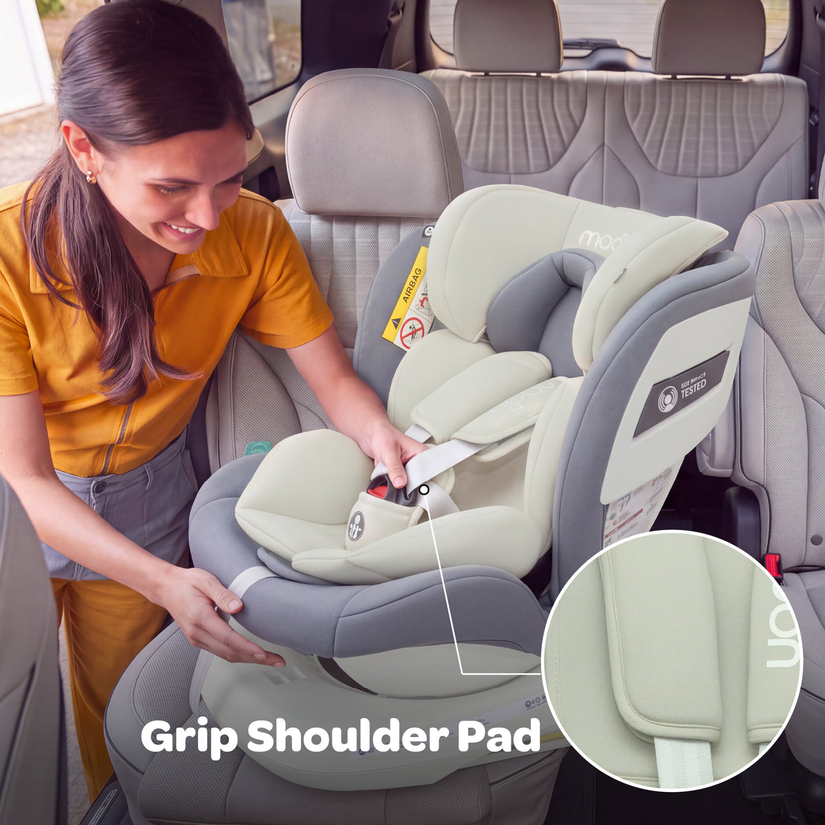 MOON Orbix 360° rotating Car Seat -0+/1/2/3, ISOFIX & Latch, Crash Tested (0-36kg)-Grey — The Moon Brand product image