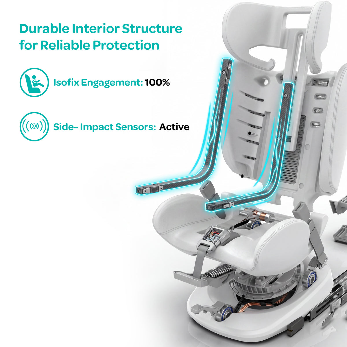 MOON Orbix 360° rotating Car Seat -0+/1/2/3, ISOFIX & Latch, Crash Tested (0-36kg)-Grey — The Moon Brand product image