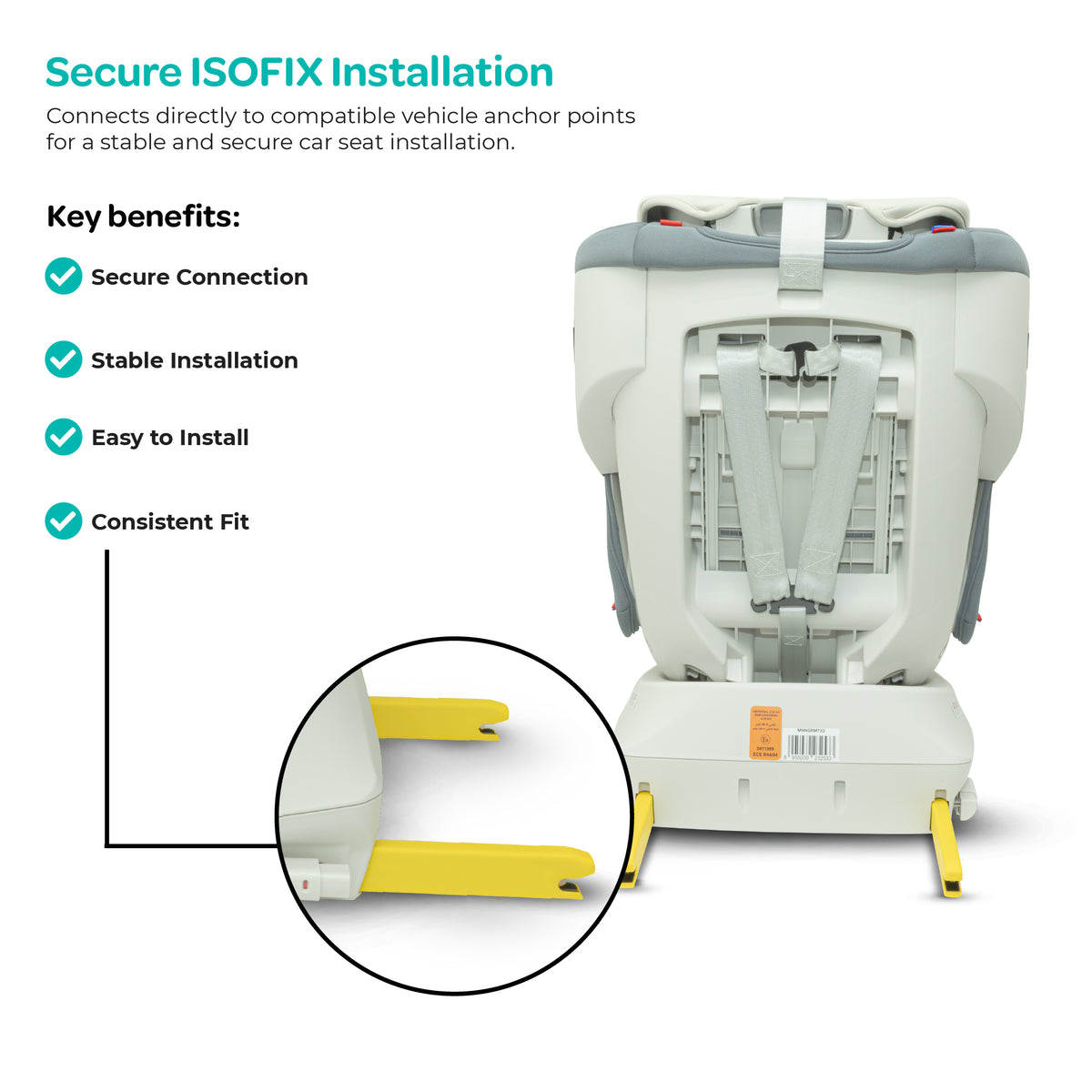 MOON Orbix 360° rotating Car Seat -0+/1/2/3, ISOFIX & Latch, Crash Tested (0-36kg)-Grey — The Moon Brand product image