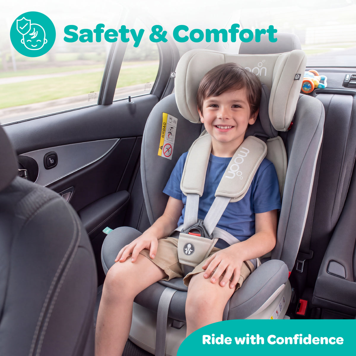 MOON Orbix 360° rotating Car Seat -0+/1/2/3, ISOFIX & Latch, Crash Tested (0-36kg)-Grey — The Moon Brand product image