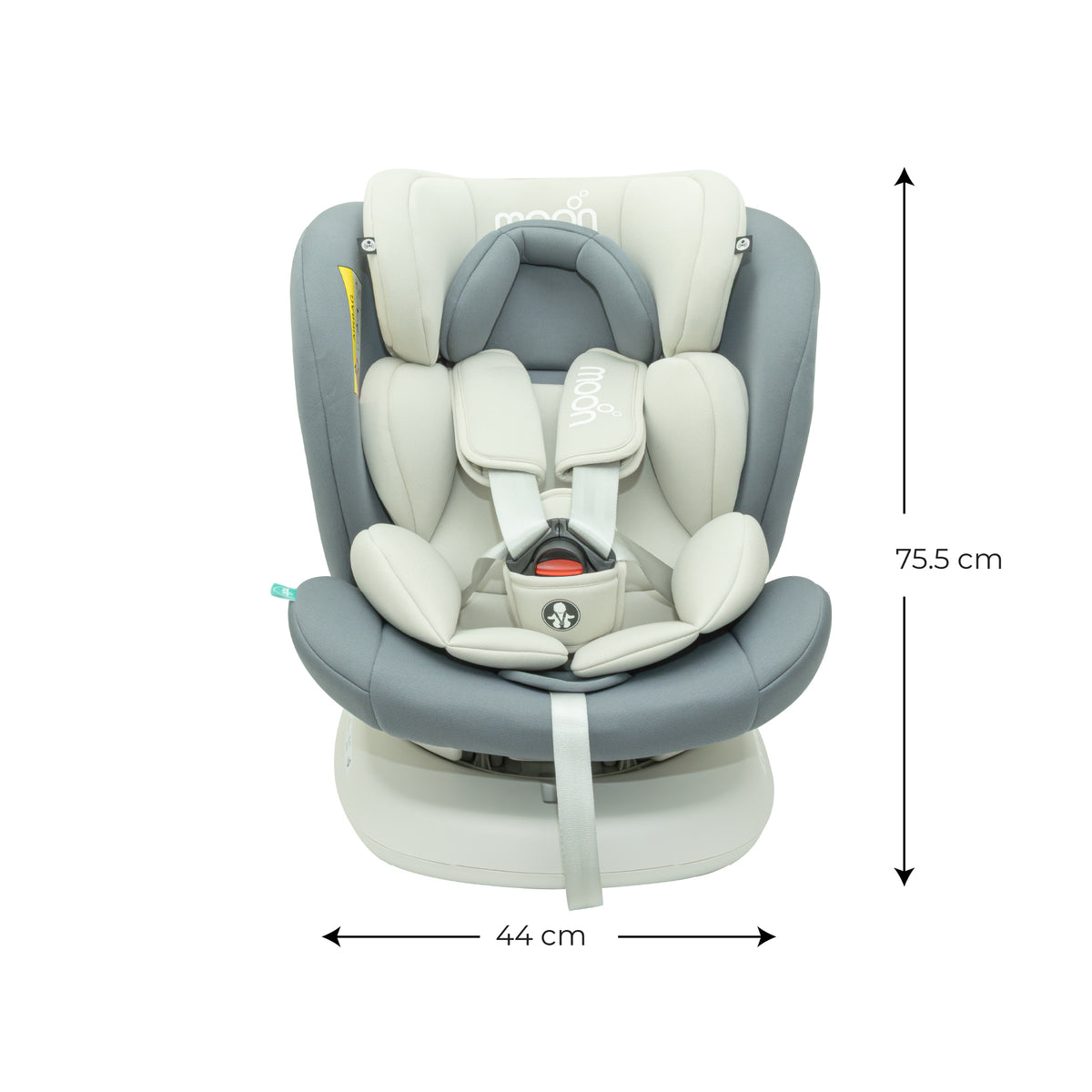 MOON Orbix 360° rotating Car Seat -0+/1/2/3, ISOFIX & Latch, Crash Tested (0-36kg)-Grey — The Moon Brand product image