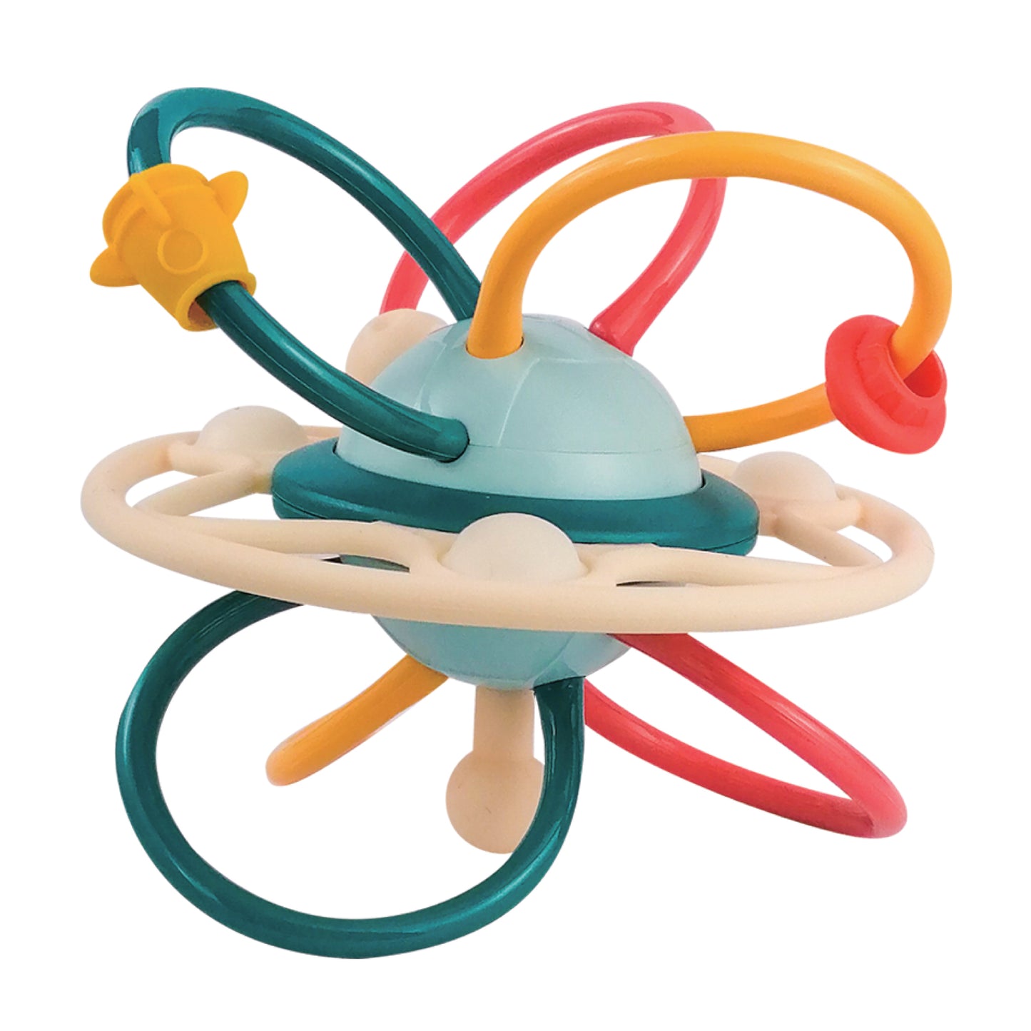 MOON HiteRite 4-in-1 Convertible Baby Highchair (Beige) / MOON Disposable Baby Bibs - Flowers (24 x 35 cm) / MOON Baby Teether Rattle-Soft Ball