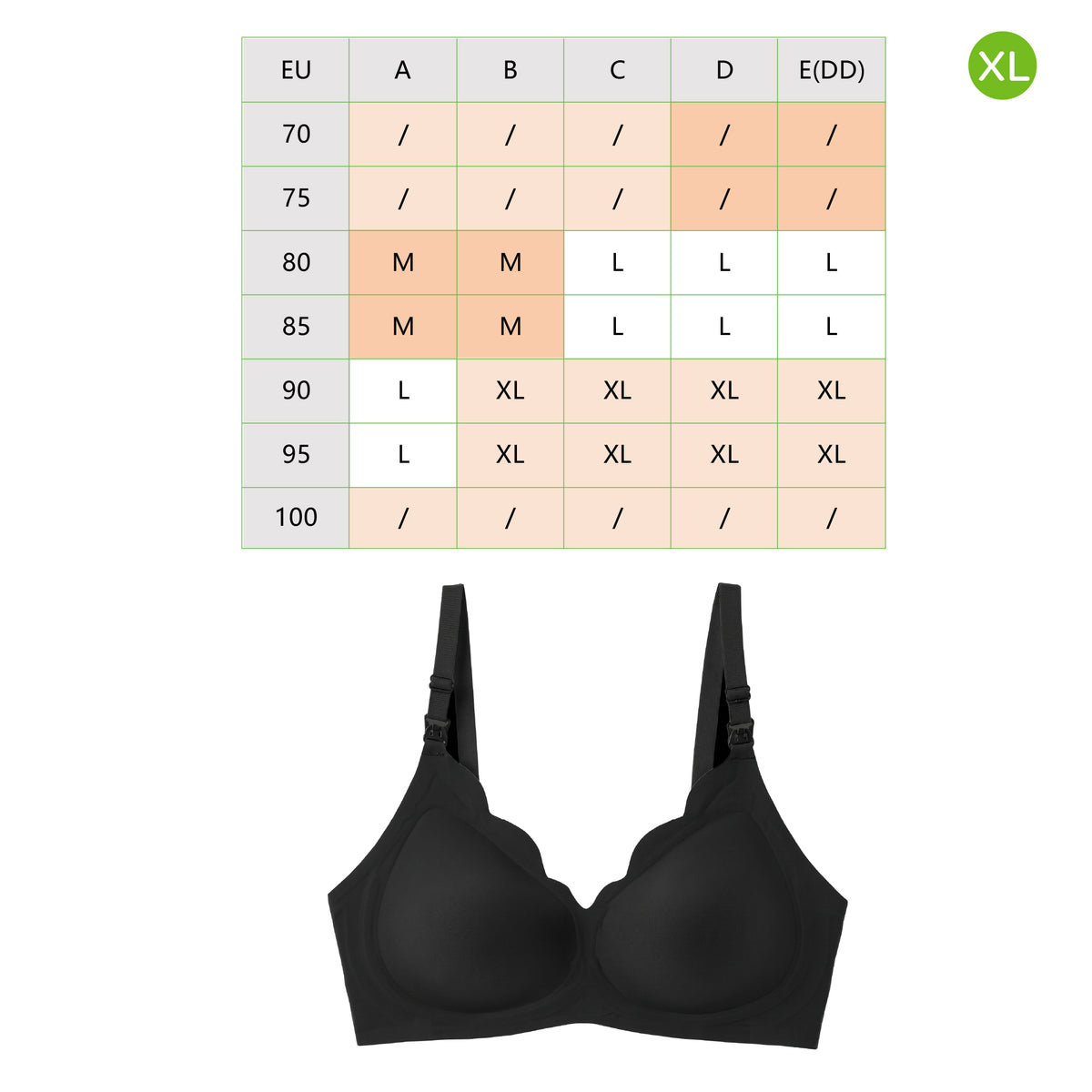 MOON Seamless Nursing Bra – Wireless Maternity Bra (Black)
