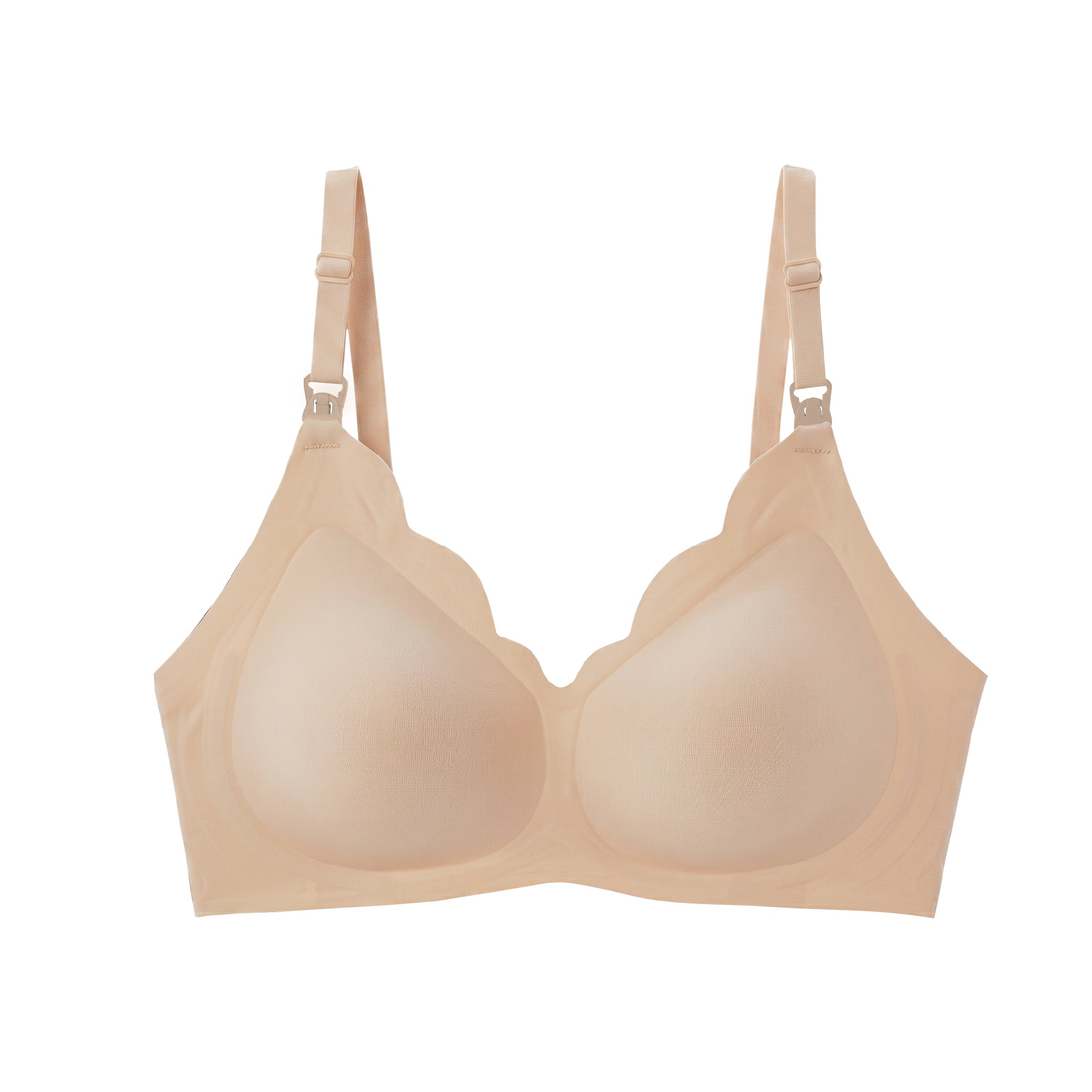 MOON Seamless Nursing Bra – Wireless Maternity Breastfeeding Bra (Beige)