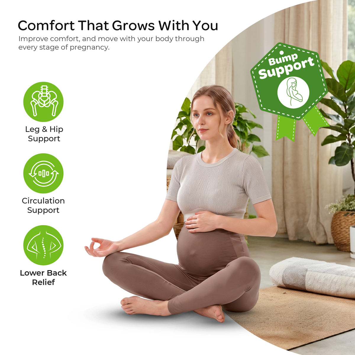 MOON Maternity Leggings – High Waist Belly Support Pregnancy Pants