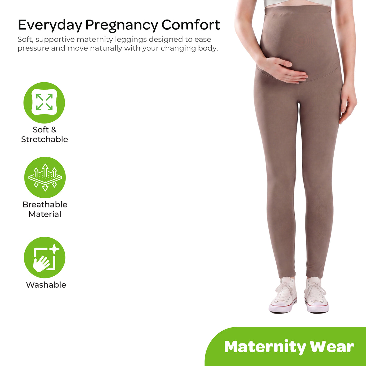 MOON Maternity Leggings – High Waist Belly Support Pregnancy Pants