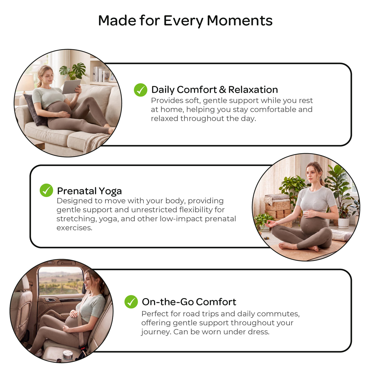 MOON Maternity Leggings – High Waist Belly Support Pregnancy Pants