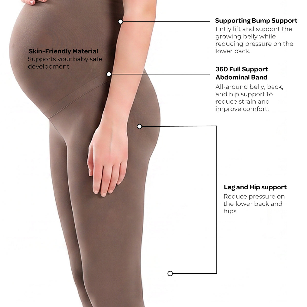 MOON Maternity Leggings – High Waist Belly Support Pregnancy Pants