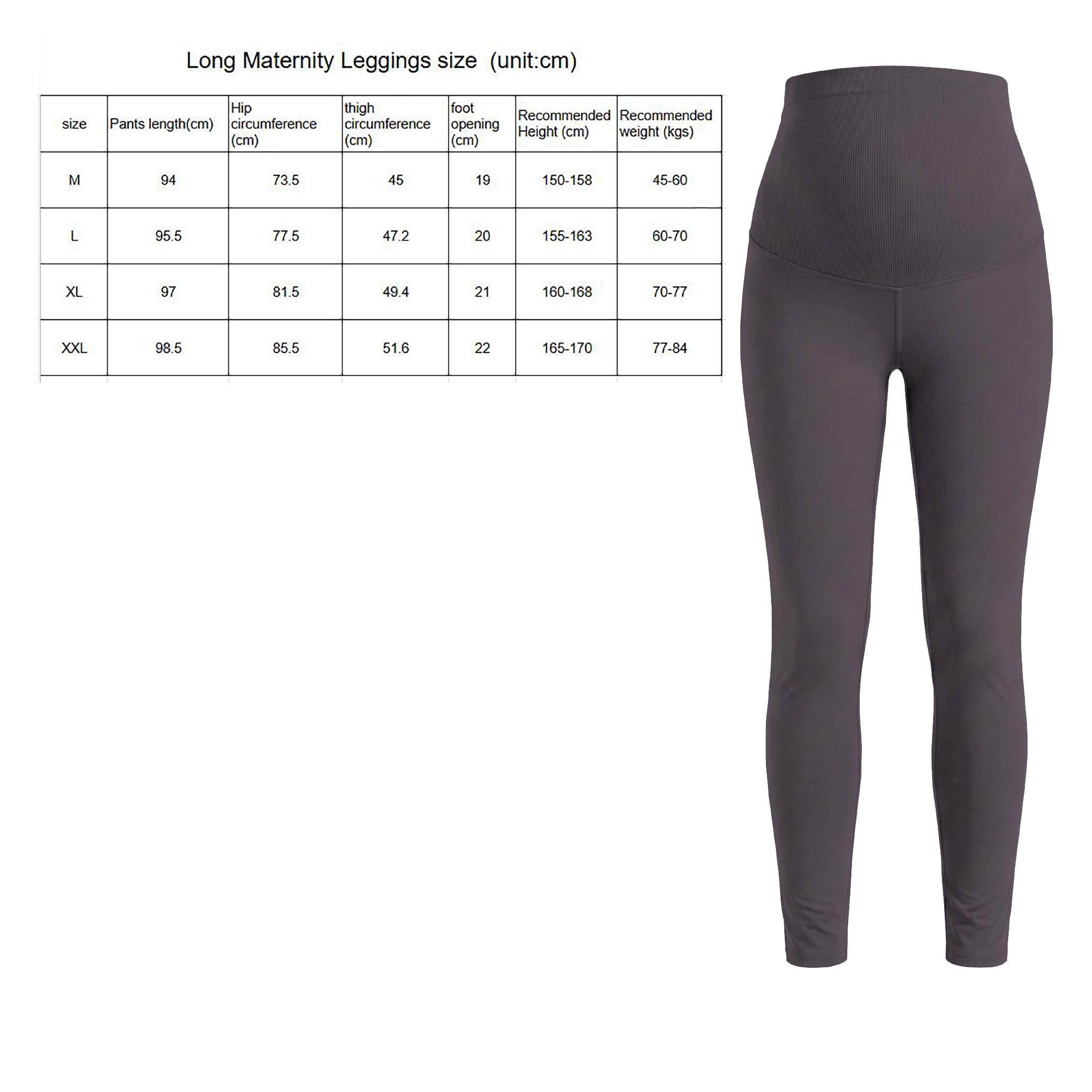 MOON Maternity Leggings – High Waist Belly Support Pants (Black)
