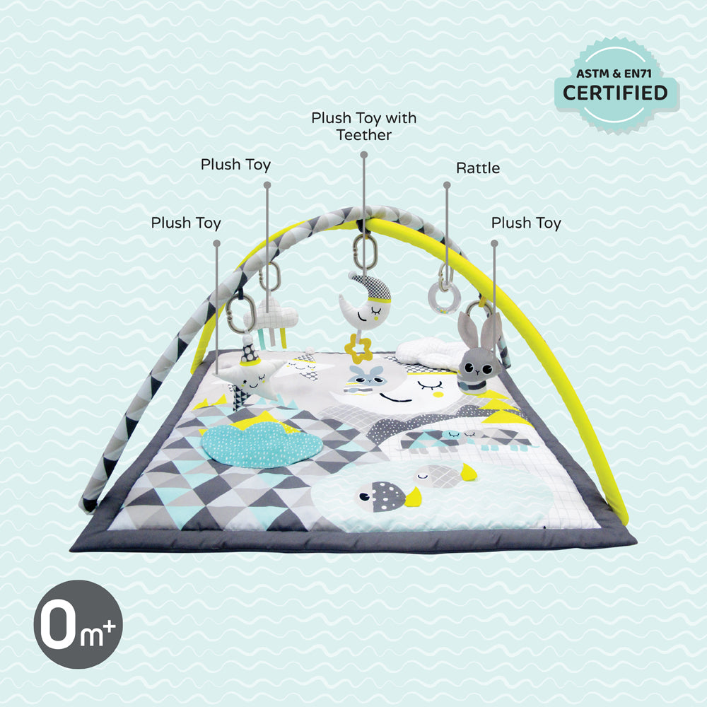 MOON a good night mat with single arch Om+, Baby playmat & Activity Gym