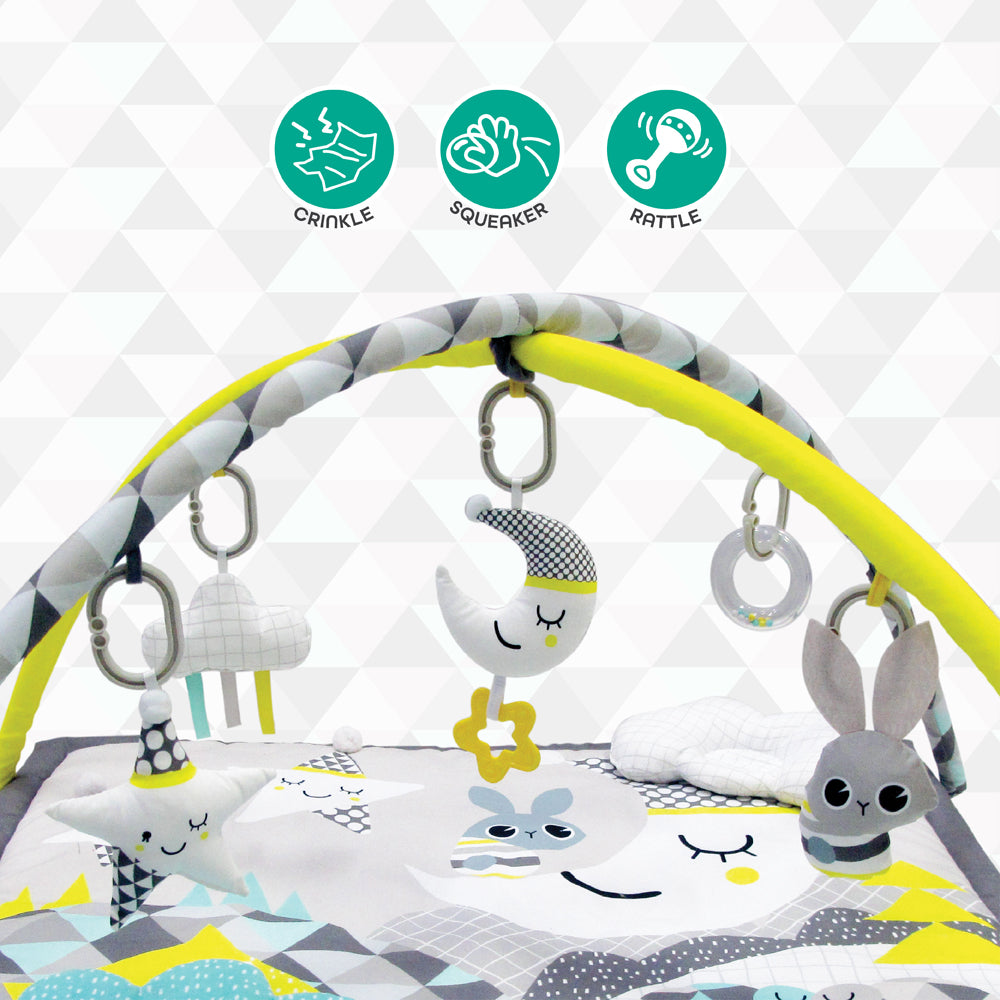 MOON a good night mat with single arch Om+, Baby playmat & Activity Gym