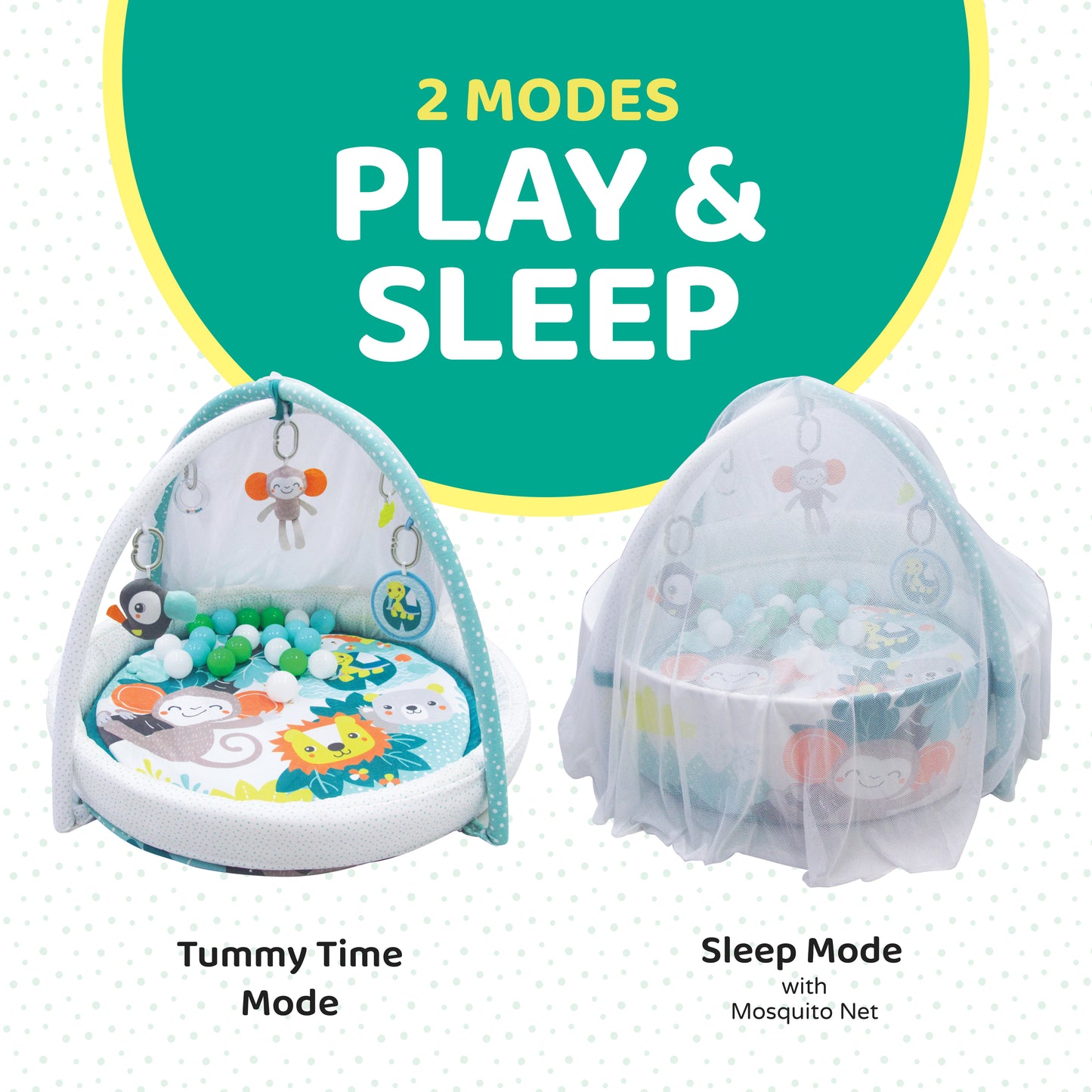 MOON a good night mat with single arch Om+, Baby playmat & Activity Gym