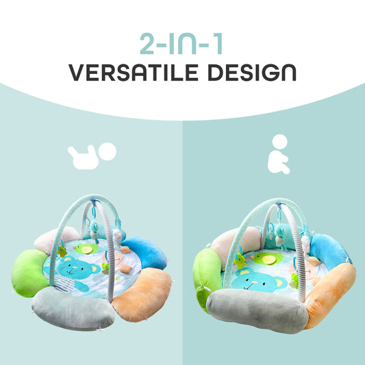 MOON Flower cushion Playmat - Bear and Sheep