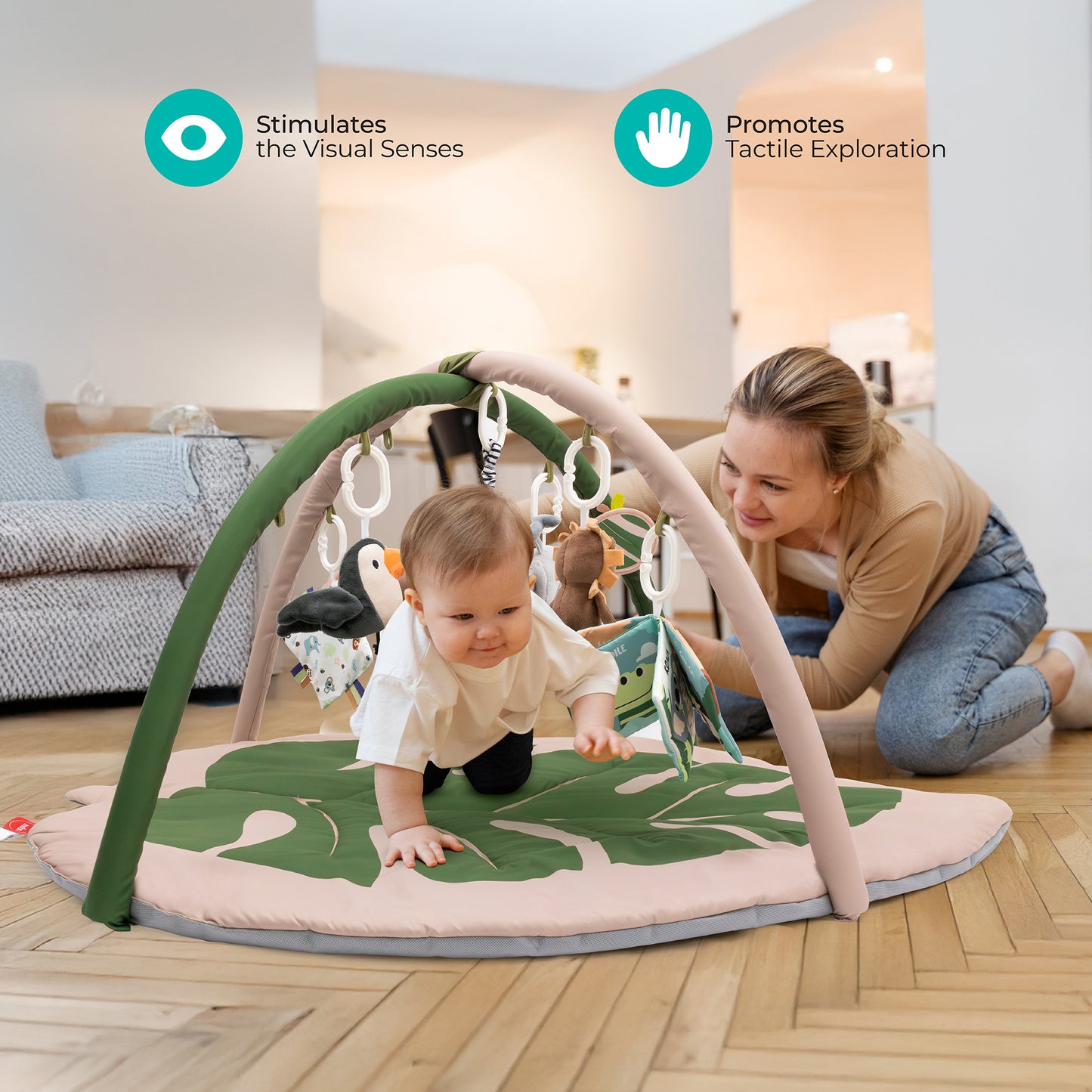 MOON Forest animal play mat- Beige