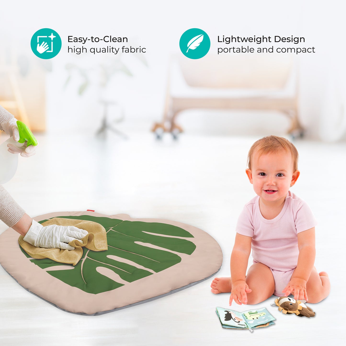 MOON Forest animal play mat- Beige